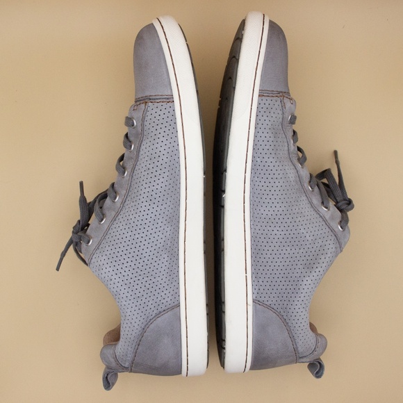 Born Mens Ashram Gray Perforated Leather Casual Shoes Men's Size 11 - Picture 6 of 8